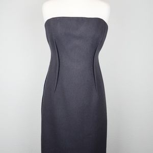 Vera Wang Charcoal Wool Cocktail Dress